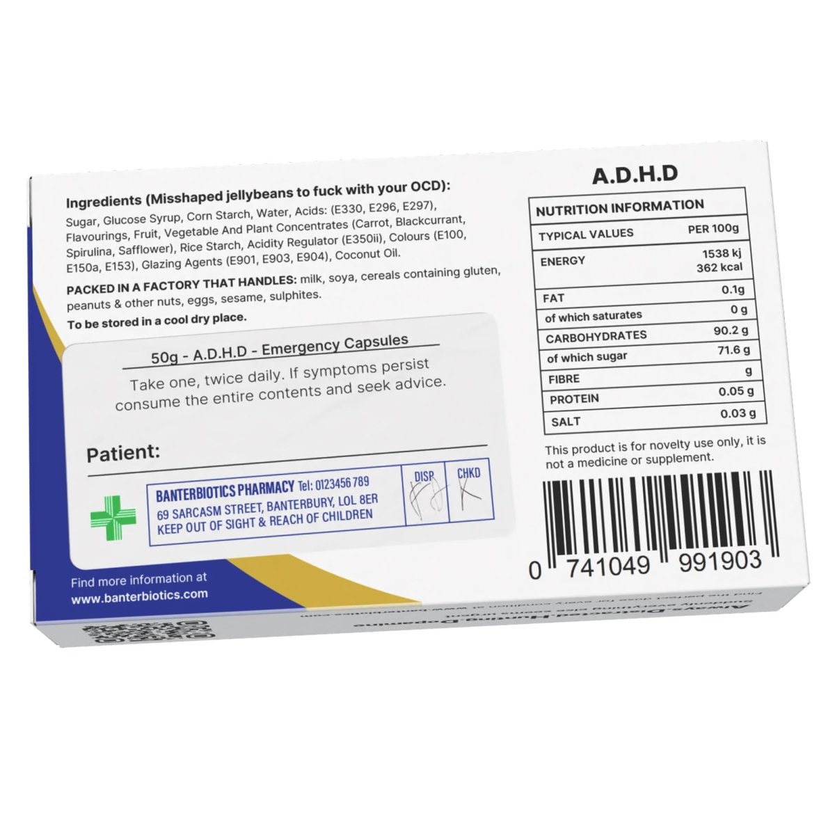 A.D.H.D Funny Prescription Pill Box - BanterBiotics