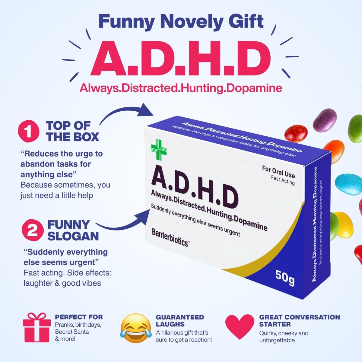 A.D.H.D Funny Prescription Pill Box - BanterBiotics