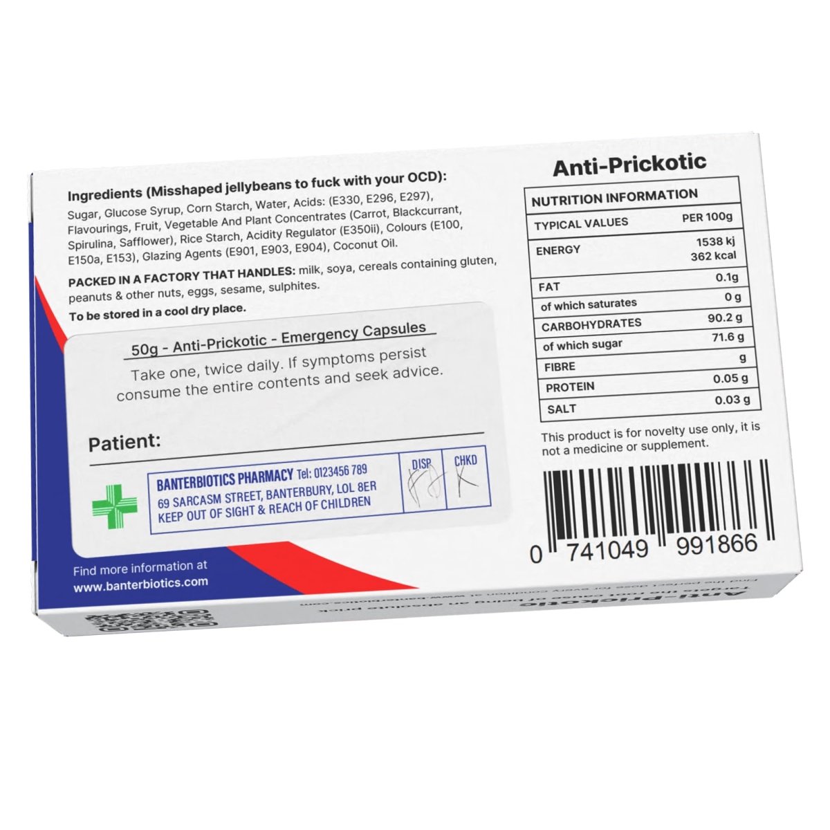 Anti-Prickotic Funny Prescription Pill Box - BanterBiotics