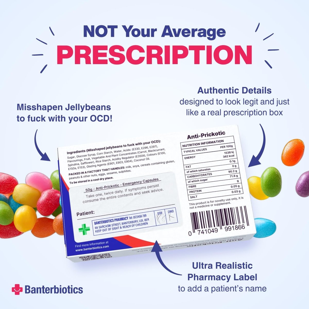 Anti-Prickotic Funny Prescription Pill Box - BanterBiotics