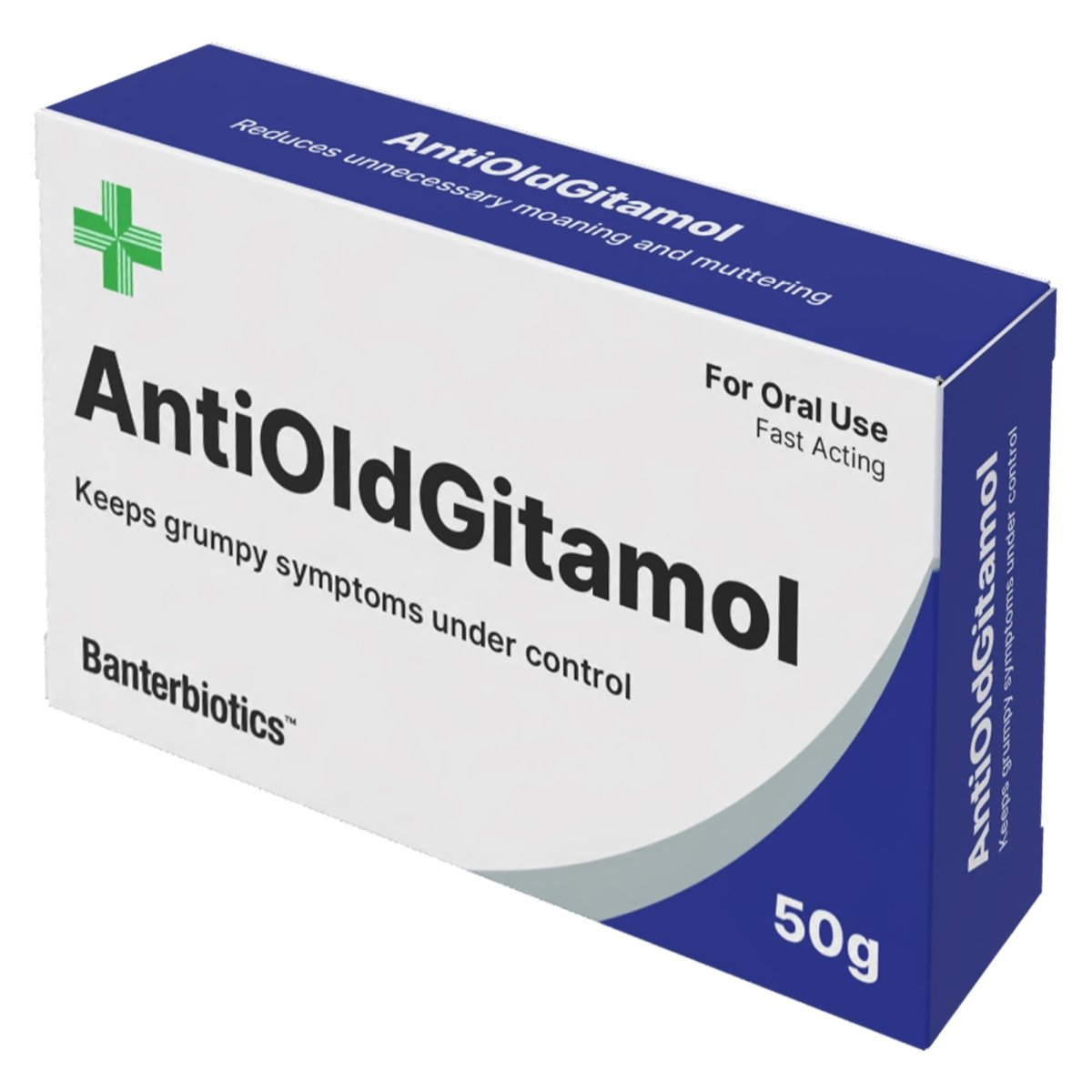 AntiOldGitamol Funny Prescription Pill Box - BanterBiotics