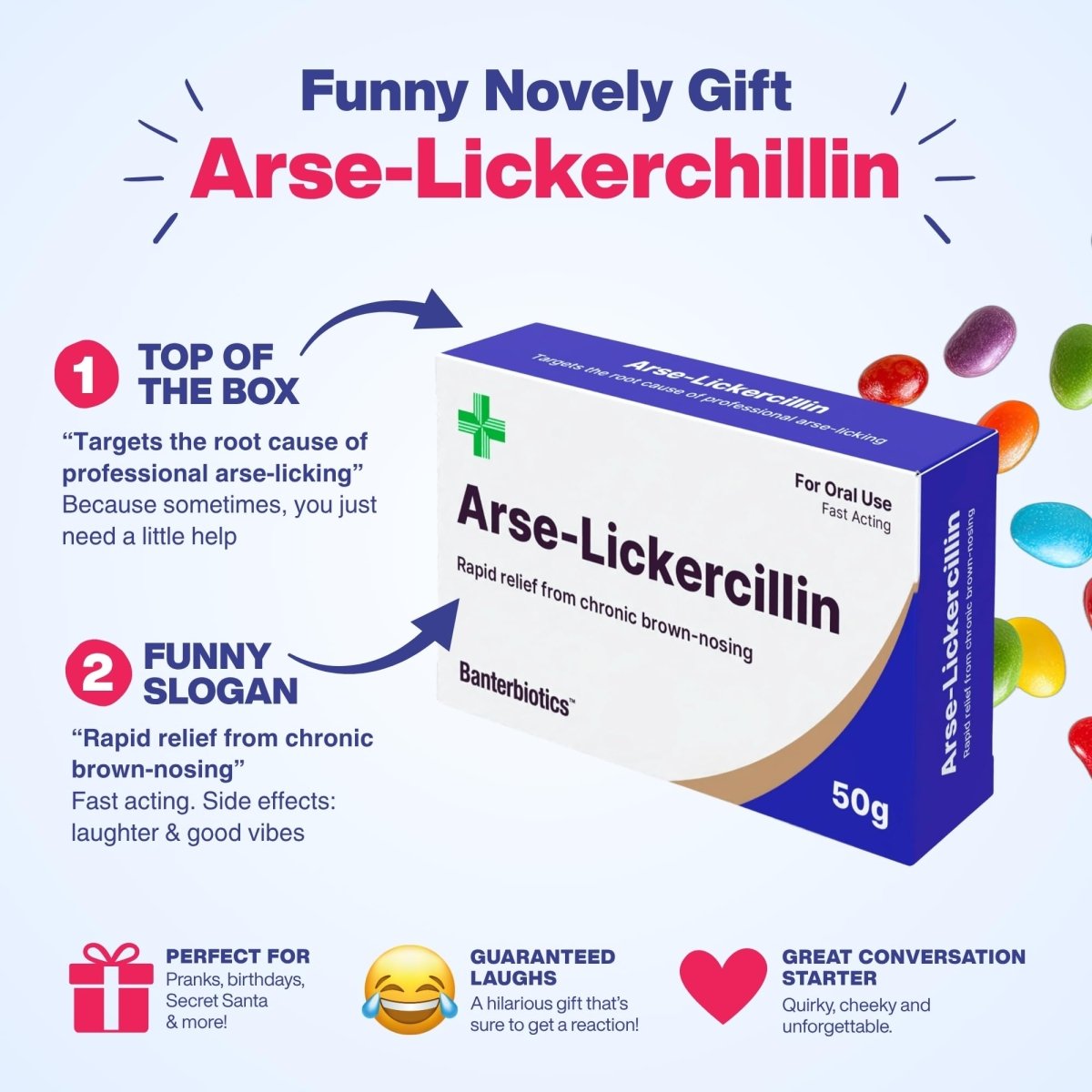Arse-Lickercillin Funny Prescription Pill Box - BanterBiotics