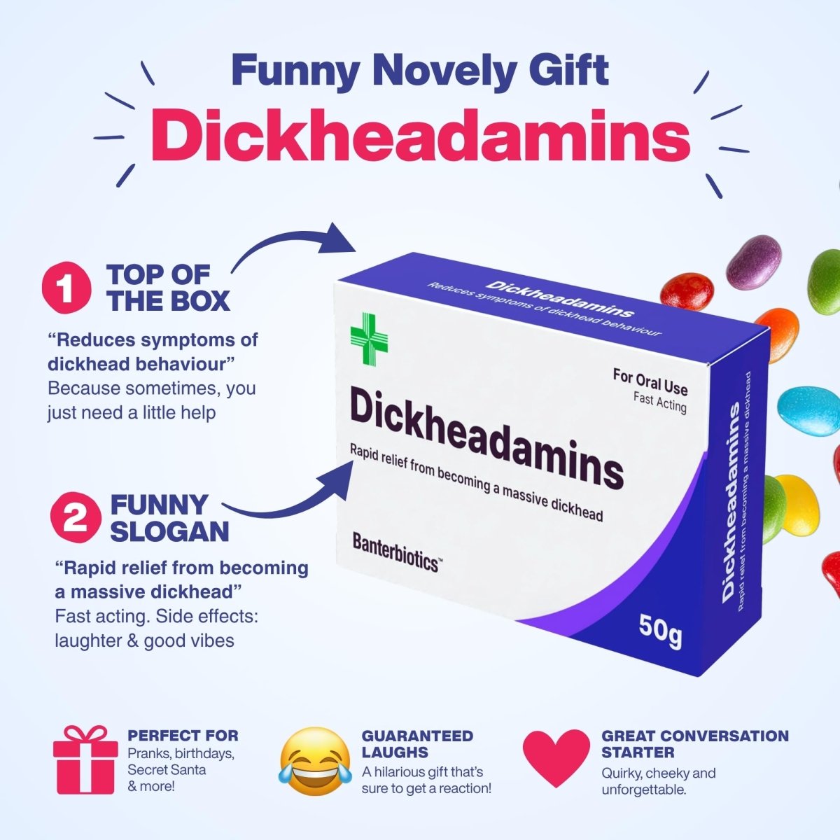Dickheadamins Funny Prescription Pill Box - BanterBiotics