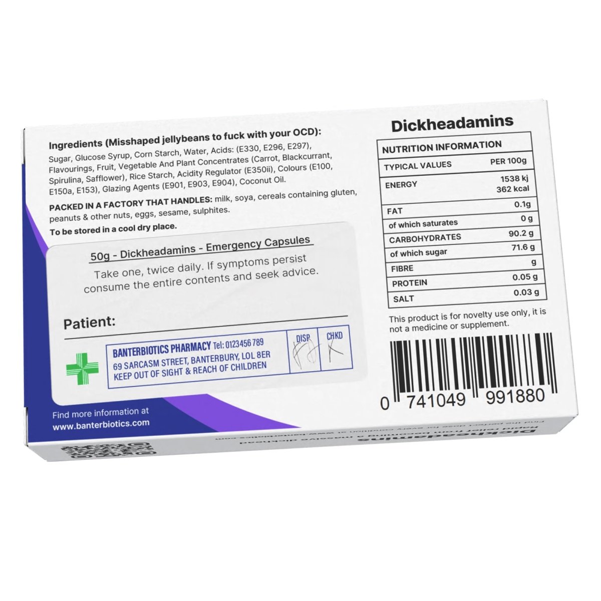 Dickheadamins Funny Prescription Pill Box - BanterBiotics