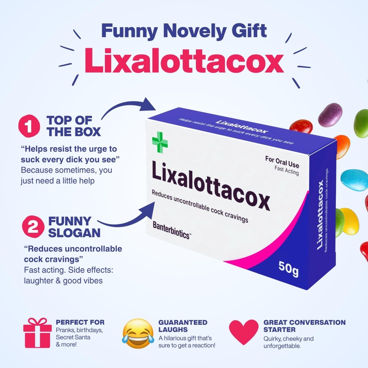 Lixalottacox Funny Prescription Pill Box - BanterBiotics