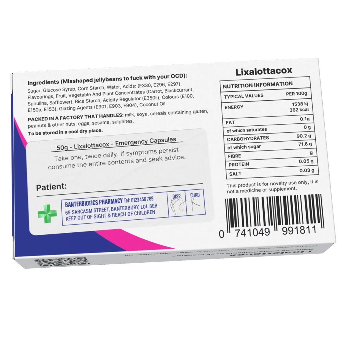 Lixalottacox Funny Prescription Pill Box - BanterBiotics