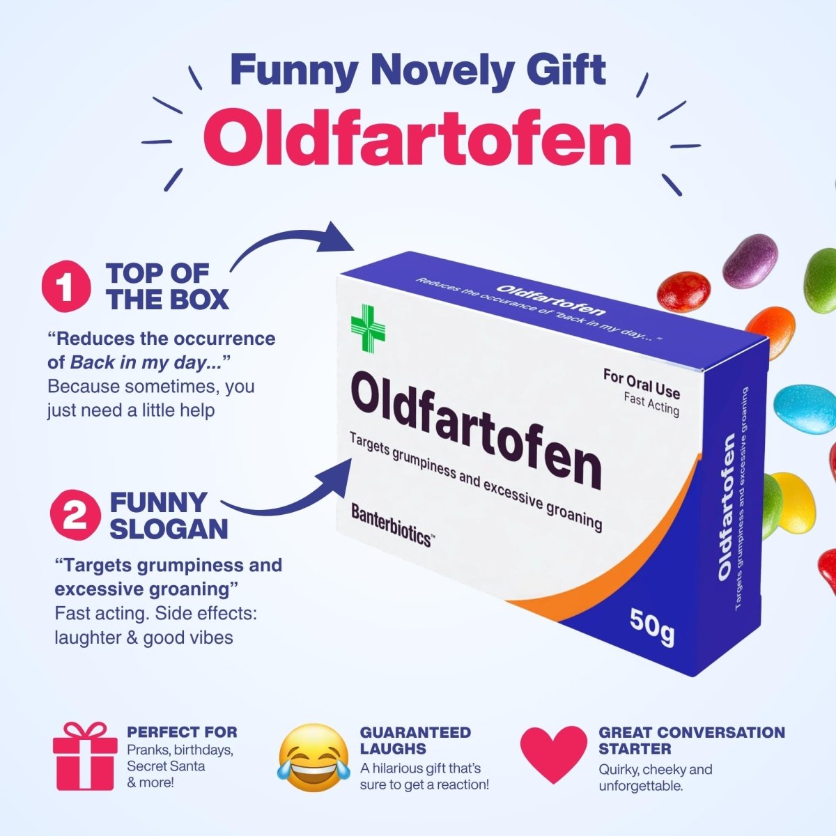 Oldfartofen Funny Prescription Pill Box - BanterBiotics