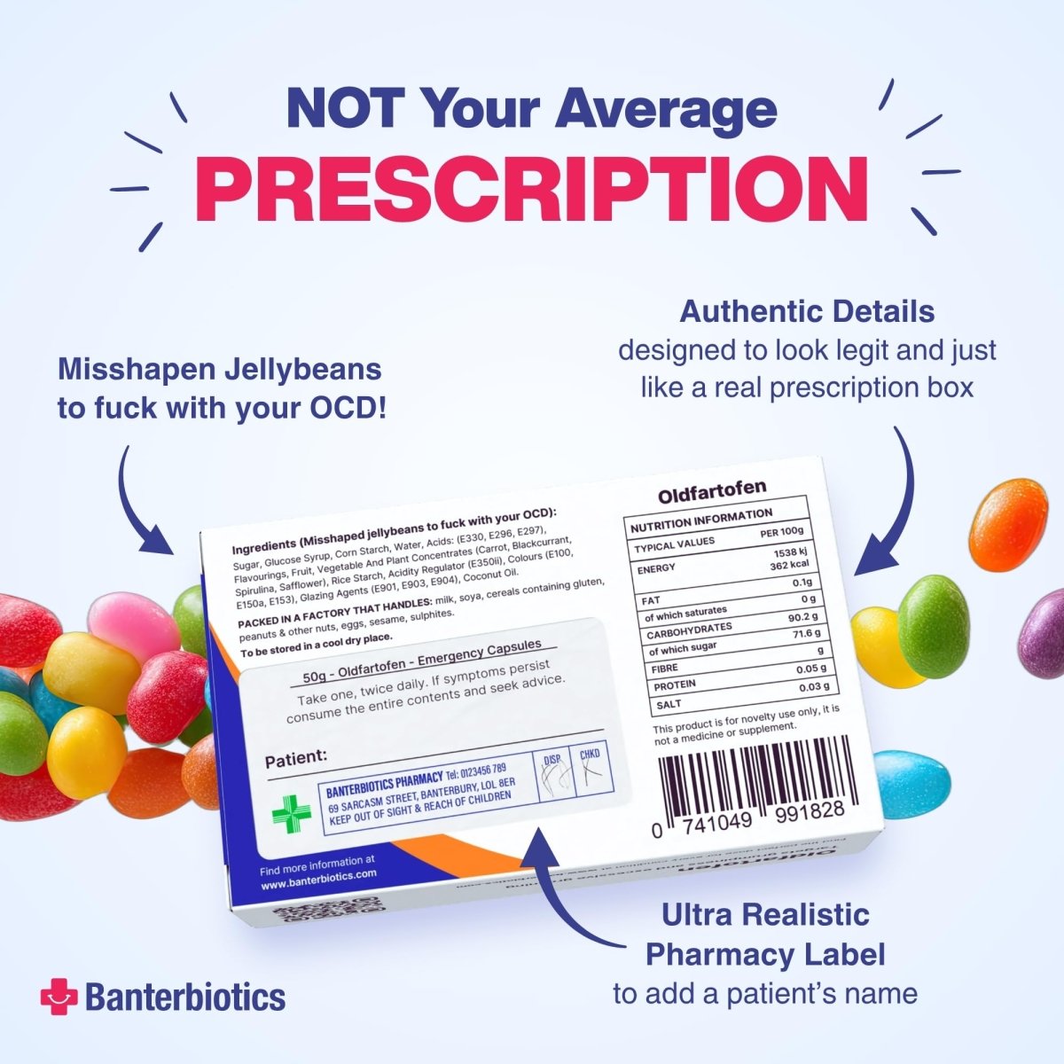 Oldfartofen Funny Prescription Pill Box - BanterBiotics