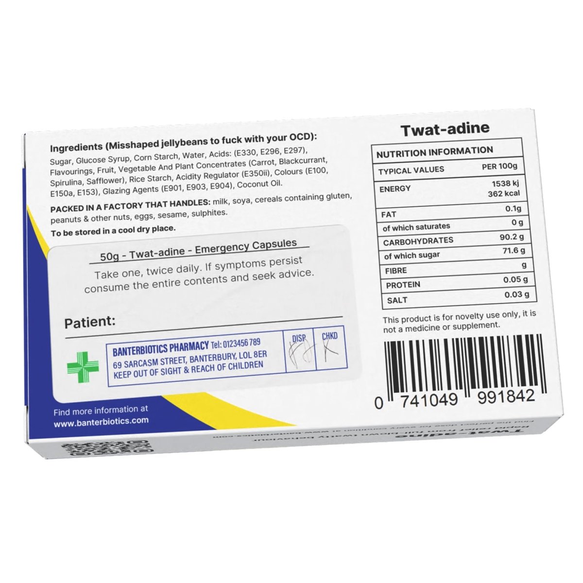 Twat-adine Funny Prescription Pill Box - BanterBiotics